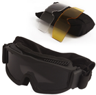 Тактические очки защитная маска Solve с креплениями на каску с 3 сменными линзами Черная-толщина линз 3 мм - изображение 7