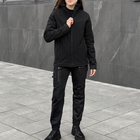 Женская Форма "Pobedov" Куртка на микрофлисе + Брюки - Карго / Демисезонный Костюм черный размер L - изображение 1