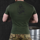 Мужская футболка Monax segul с принтом "Вперед до конца" кулир олива размер L - изображение 4