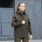 Женская Демисезонная Куртка Soft Shell "Pobedov Matrix" с капюшоном олива размер S - изображение 3