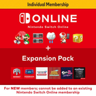 Подписка Nintendo Switch Online Individual Membership Индивидуальная + Expansion Pack, 12 месяцев для всех регионов/стран (Nintendo eShop)
