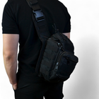 Тактична сумка чорна через плече військова велика нагрудна сумка ВСУ сумка універсальна армійська - зображення 8