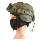 Тактические очки защитная маска с креплениями на каску с 3 сменными линзами Олива-толщина линз 3 мм - изображение 5