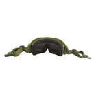 Тактические очки защитная маска с креплениями на каску с 3 сменными линзами Олива-толщина линз 3 мм - изображение 7