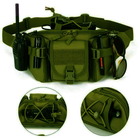 Сумка поясна тактична / Чоловіча сумка / Армійська сумка. Колір зелений - зображення 6