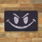 Шеврон Посмішка Смайлик, 8х5, на чорному, на липучці (велкро), патч друкований - зображення 1