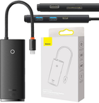 Hub USB Type-C Baseus OS Lite 6-Port HDMI + USB 3.0 x 2 + PD + SD/TF Black (WKQX080301) - obraz 1
