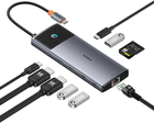 Адаптер Хаб USB Type-C 10в1 Baseus 2 x HDMI, USB-C, 3 x USB-A + RJ45 + SD/TF PD Gray (B00061800813-01) - зображення 6