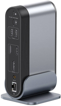 Хаб USB-C 17в1 Baseus UnionJoy HDMI + DP + USB + PD + PC + RJ45 + SD/TF + 3.5 mm + DC Gray (B00532304811-00) - зображення 6