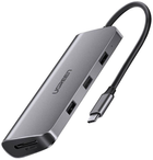 Адаптер Хаб USB-C 9в1 Ugreen HDMI 4K + 3 x USB 3.0 + Typ-C PD + RJ45 + SD + Micro SD + VGA Gray (6957303848737) - зображення 1
