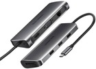 Адаптер Хаб USB-C 9в1 Ugreen HDMI 4K + 3 x USB 3.0 + Typ-C PD + RJ45 + SD + Micro SD + VGA Gray (6957303848737) - зображення 2