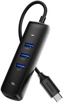 Adapter Hub USB Type-C 4w1 Ugreen 4 x USB 0.25 m Black (6957303819157) - obraz 2