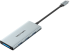 Хаб USB-C Vention HDMI + 3 x USB 3.0 + SD + TF + PD 0.15 м Gray (6922794773769) - зображення 5