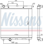 Радиатор охлаждения двигателя NISSENS 61277 Peugeot 2008, 207, 208; Citroen C3, C2, C4, DS3 1330E5