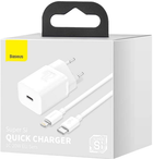 Ładowarka sieciowa Baseus Super Si Quick Charger 1C 20 W z przewodem USB-C - Lightning 1 m Biała (TZCCSUP-B02) - obraz 8