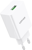 Мережевий зарядний пристрій Vipfan USB 18 W QC 3.0 + кабель Lightning White (E03S-LT) - зображення 4