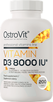 Харчова добавка OstroVit Vitamin D3 8000 IU 200 таблеток (5903246229530) - зображення 1