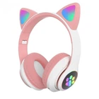 Бездротові навушники Bluetooth Cat STN-28 з підсвічуванням рожевий