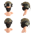 Тактичні окуляри захисна маска з кріпленнями на каску з 3 змінними лінзами Чорна - зображення 5