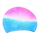 Шапочка для плавания на длинные волосы Final Silicone My Fit 01 розовый-белый-голубой