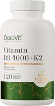 Харчова добавка OstroVit Vitamin D3 4000 + K2 VEGE 120 капсул (5903933906249) - зображення 1