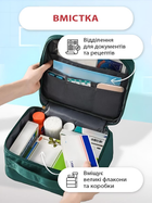 Аптечка органайзер дорожная для таблеток и медикаментов VMHouse сумка компактная переносная для хранения лекарств и бадов контейнер полиэстер зеленый (0073-0003) - изображение 2