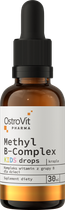 Suplement diety OstroVit Pharma Methyl B-complex KIDS krople 30 ml (5903933907857) - obraz 1