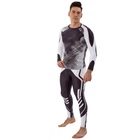 Мужской спортивный комплект рашгард + тайтсы Domino 210-18 размер XL (175-180см) Black-White