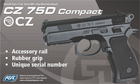 Пістолет страйкбольний ASG CZ 75D Compact Gas 6 мм (23704136) - зображення 7