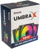 Набір вентиляторів Kolink Umbra X 120mm ARGB High Performance PWM Triple Pack Black/White (LUKL-009) - зображення 7