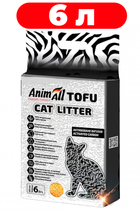 Наполнитель для кошек гранулированный комкующийся с ароматизатором AnimAll Tofu Cat Litter Carbon 6л