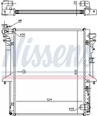 Радіатор охолодження двигуна MITSUBISHI L200/300, NISSENS (62896)