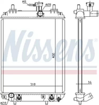 Радиатор охлаждения двигателя SUBARU JUSTY, DAIHATSU SIRION, NISSENS (617548)