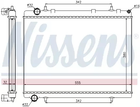 Радіатор охолодження двигуна CITROËN C5, PEUGEOT 308, NISSENS (63601)
