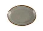 Тарелка мелкая овальная Porland Dark Grey фарфоровая 240мм 112124/DG