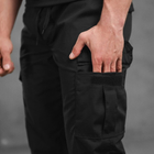 Мужские Брюки рип-стоп с накладными карманами черные размер 3XL - изображение 6