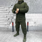 Зимняя Мужская Форма Куртка + Брюки с подтяжками с флисовой подкладкой олива размер L - изображение 3