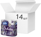 Упаковка туалетного паперу Grite Orchidea 17.4 м 145 відривів 3 шари 4 рулони х 14 шт (4770023348101)