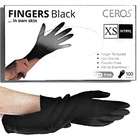 Перчатки нитриловые PLUS (черные),100 шт (50 пар) Ceros, XS - изображение 1
