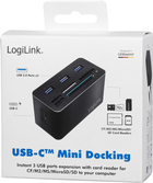 USB-хаб Logilink USB 3.2 Gen 1 Dock Station Black (4052792048643) - зображення 5