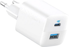 Мережевий зарядний пристрій Anker PowerPort 323 - 33W Dual-Port USB-C White (A2331G21)