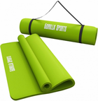 Mata do ćwiczeń, jogi, pilatesu Gorilla Sports Deluxe 190 x 60 x 1.5 cm limonka (4260200847201) - obraz 1