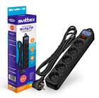 Мережевий фільтр-подовжувач "SVITTEX" 1.8м 10А 220В (перетин дроту 3*0,75мм²)