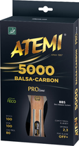 Ракетка для настільного тенісу Atemi 5000a PRO Balsa-Carbon ECO-Line (4740152100604) - зображення 2