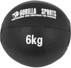 Piłka Gorilla Sports lekarska ze skóry syntetycznej 6 kg Czarna (4260438731792) - obraz 1