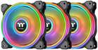 Набір вентиляторів Thermaltake Riing Quad 14 RGB Radiator Fan TT Premium Edition 3 Fan Pack Black (4713227521581) - зображення 1