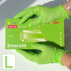 Перчатки нитриловые Mediok Emerald размер L зеленого цвета 100 шт - изображение 1