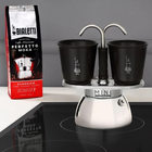 Набір Bialetti Mini Induction гейзерна кавоварка + 2 чашки Сріблясто-чорний 100 мл (8006363036009) - зображення 3