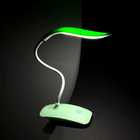 Led лампа настольная на прищепке с аккумулятором и USB высота 27см, 14 светодиодов 3 режима свечения, зеленая