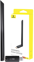 Wi-Fi adapter Baseus FastJoy with antena 150 Mbps Black (B01317600111-00) - obraz 7